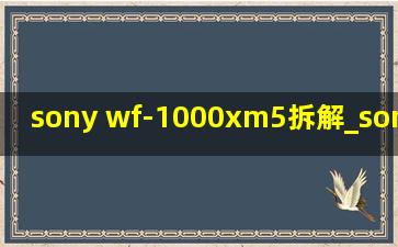 sony wf-1000xm5拆解_sony wf-1000xm4蓝牙耳机